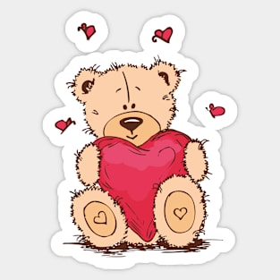 Valentine's Day - Bear with heart Sticker